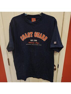 Authentic Coast Guard T Shirt Mens L Blue Athletic Dept USA Cotton Exchange